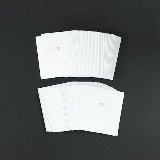 12 Packs: 75 ct. (900 total) White Paper Earring Cards by Bead Landing™